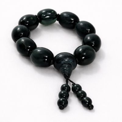 Qara parlaq təsbeh qolbaq obsidian effektli 15 sm